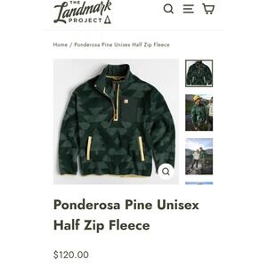 The Landmark Project Men's Fleece PulloverSweaterTreesGeometric Print 1/4 Zip XL